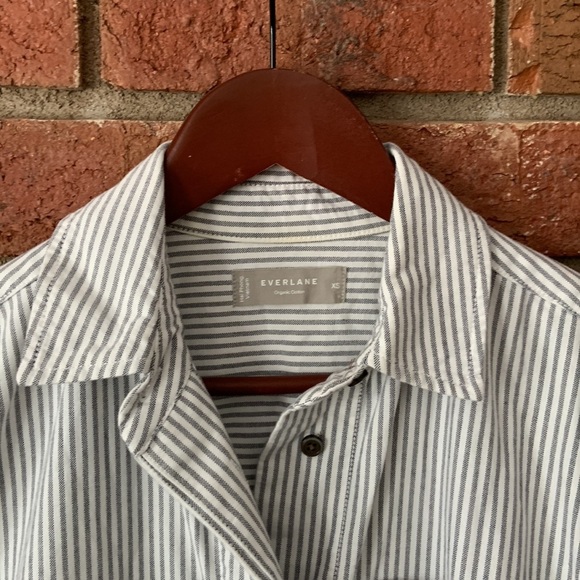 Everlane Oxford Stripe Belted Shirt Dress - Picture 6 of 14